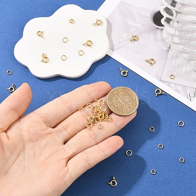 20Pcs 2 Styles Brass Spring Ring Clasps KK-YW0004-54-1