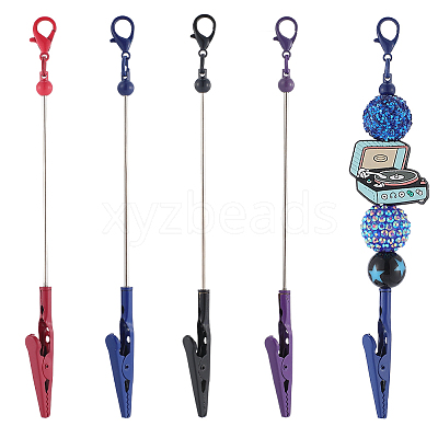 4Pcs 4 Colors Alloy Bracelet Tool Jewelry Helper Beadable Alligator Clip AJEW-SP0001-71B-1