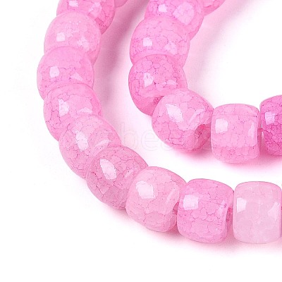 Baking Paint Crackle Glass Beads Strands DGLA-N019-02A-03-1