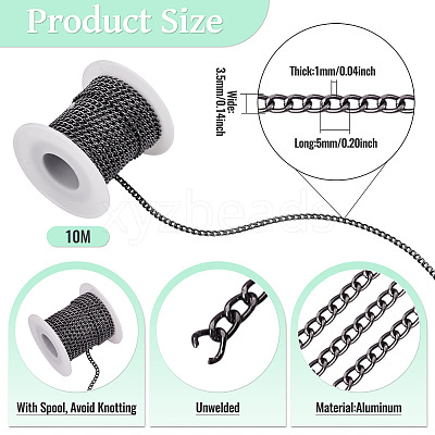10M Aluminium Curb Chains CHA-TA0001-35B-1