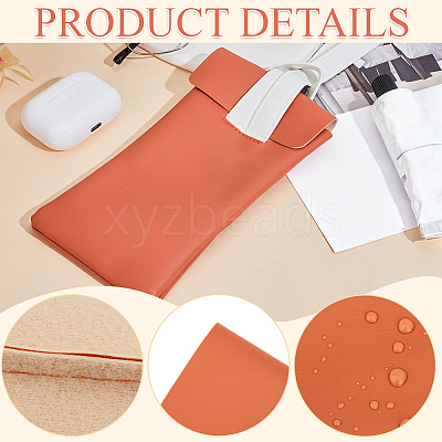 2Pcs 2 Colors PVC Imitation Leather Eyeglass Cases ABAG-CN0001-65-1