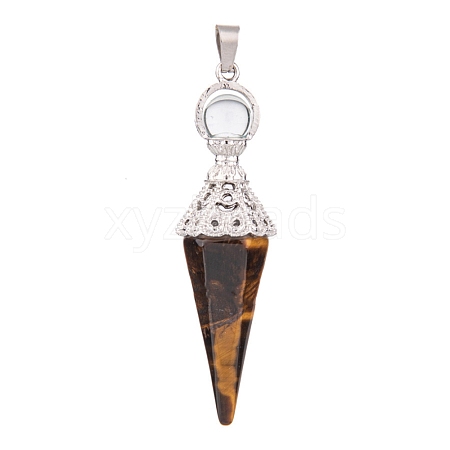 Natural Tiger Eye Pendants PW-WG6405D-01-1