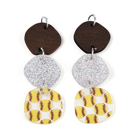Printed Acrylic Big Pendants OACR-N144-03-1