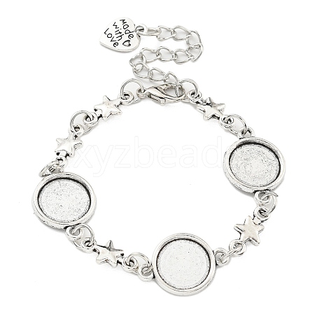 Antique Silver Plated Alloy Link Chain Bracelet Making MAK-K023-02E-AS-1