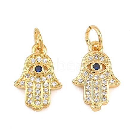 Brass Micro Pave Cubic Zirconia Charms CU-CBAB719-04G-D-1