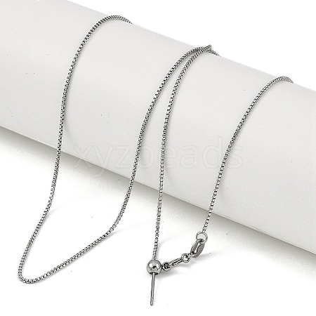 304 Stainless Steel Box Chains Necklaces NJEW-H042-09P-1