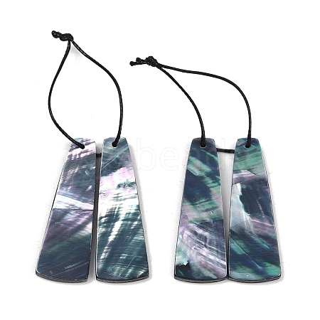 2Pcs Natural Black Lip Shell Pendants FIND-Z079-01D-1
