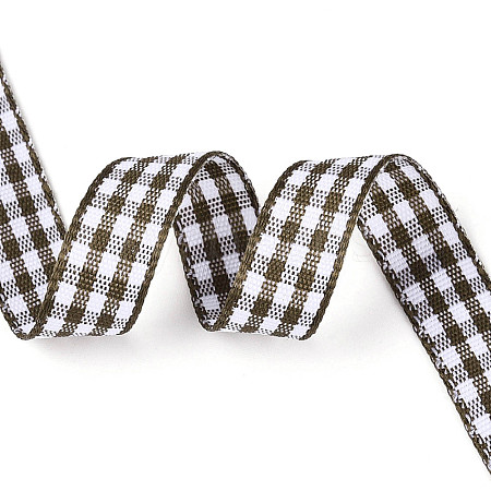 Single Face Plaid Polyester Satin Ribbon SRIB-T009-10C-1