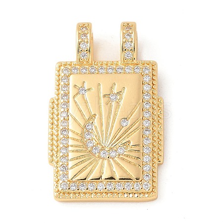 Brass Micro Pave Cubic Zirconia Pendants KK-U053-20G-04-1