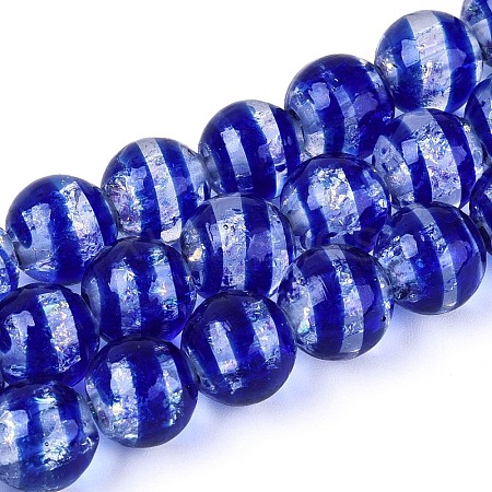 Handmade Foil Glass Beads Strands FOIL-N033-05B-1