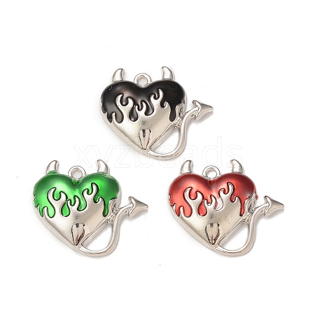 Rack Plating Alloy Enamel Pendants PALLOY-P291-05P-1