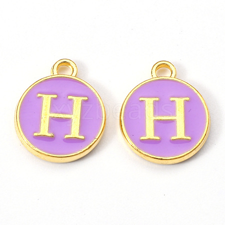 Golden Plated Alloy Enamel Charms ENAM-S118-10H-1