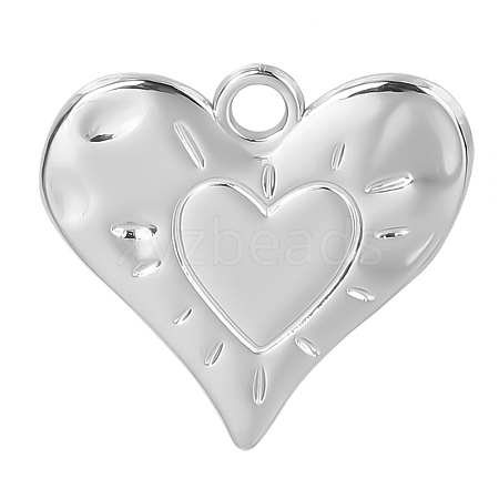 Non-Tarnish Stainless Steel Heart Pendants FIND-PW0011-042P-1