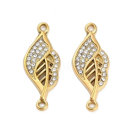 304 Stainless Steel Crystal Rhinestone Connector Charms STAS-U047-29G-1