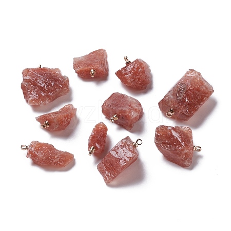 Natural Strawberry Quartz Pendants G-I295-02G-05-1