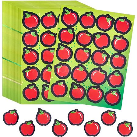 Apple Self-Adhesive Paper Stickers DIY-WH0308-202B-1