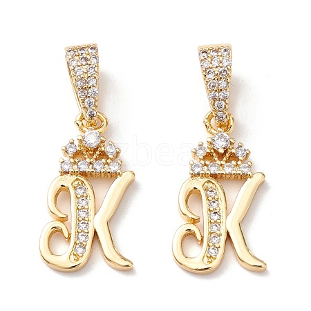 Eco-Friendly Brass Micro Pave Cubic Zirconia Pendants KK-K265-01G-K-1