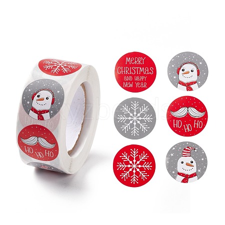 Christmas Round with Word Roll Stickers DIY-G061-07B-1