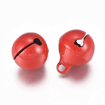 Baking Paint Iron Bell Pendants IFIN-WH0052-03N-1