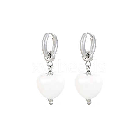 Fashionable ceramic heart earrings EY6632-1