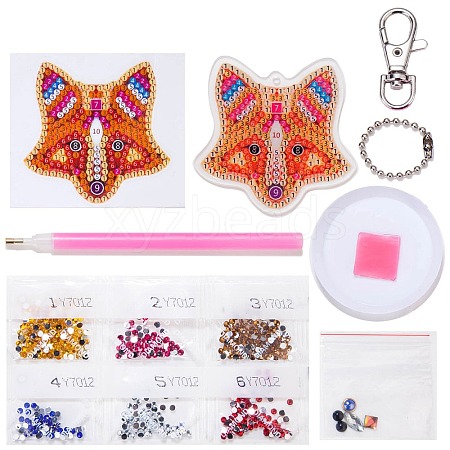 DIY Diamond Painting Keychain Kits DIAM-PW0010-70H-1