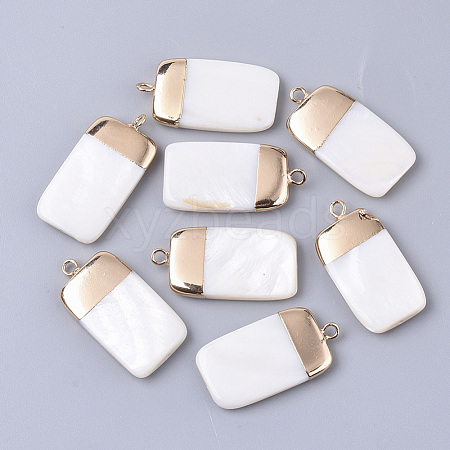 Electroplate Freshwater Shell Pendants SHEL-S276-62B-1