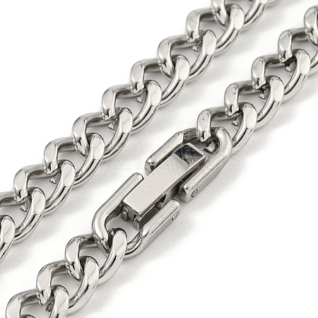 Non-Tarnish 201 Stainless Steel Cuban Link Chain Necklaces for Women and Men NJEW-F322-14P-03-1