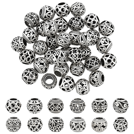 72Pcs 12 Styles Tibetan Style Alloy European Beads FIND-PH0060-22AS-1