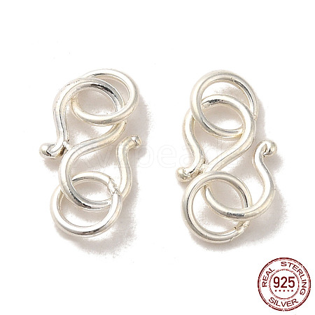 925 Sterling Silver S Shape Clasps STER-K177-05A-S-1