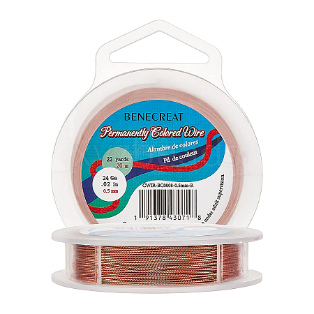 BENECREAT 3 Strands Copper Craft Wire CWIR-BC0008-0.5mm-R-1