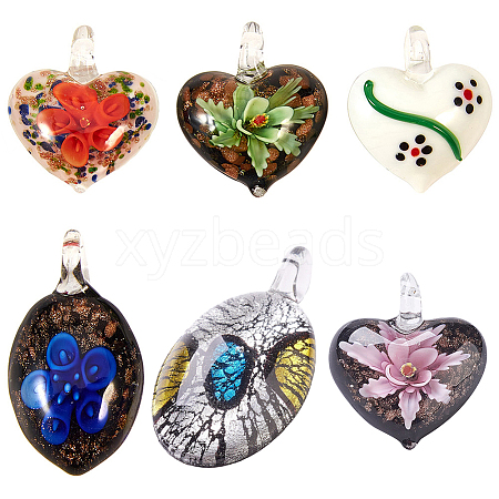 SUNNYCLUE Handmade Lampwork Pendants LAMP-SC0001-01-1