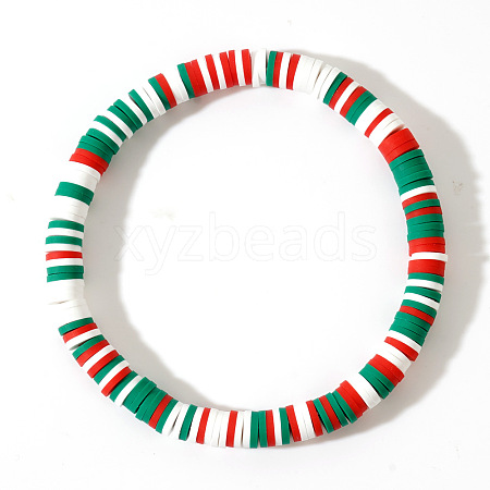 Polymer Clay Christmas Bracelet with Iron Gallstone Spacer VV6475-1-1