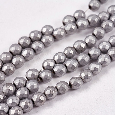 Electroplate Non-magnetic Synthetic Hematite Beads Strands X-G-J169C-4mm-07-1
