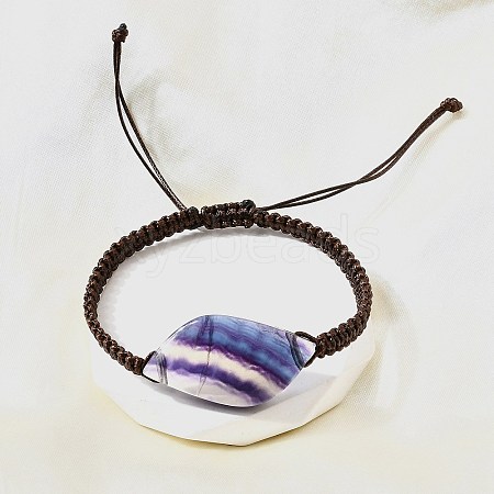 Natural Fluorite Beads Braided Bead Bracelets BJEW-Q070-01F-1