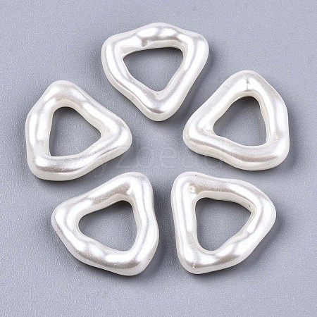 Spray Painted CCB Plastic Imitation Pearl Linkings Rings CCB-N005-001-02-1