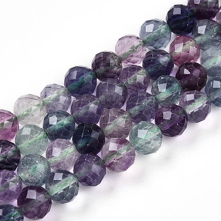 Natural Rainbow Fluorite Beads Strands G-S345-6mm-29-1