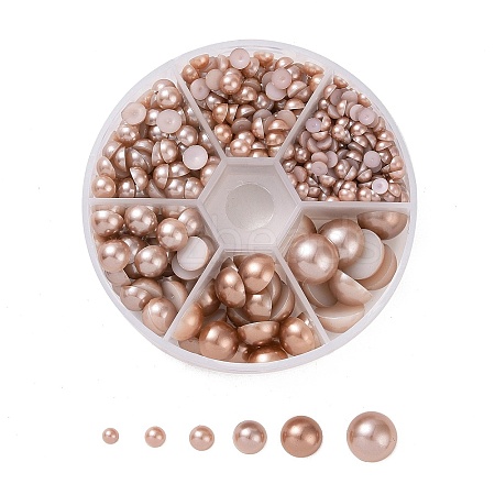 1Box ABS Plastic Imitation Pearl Dome Cabochons SACR-X0002-49-B-1