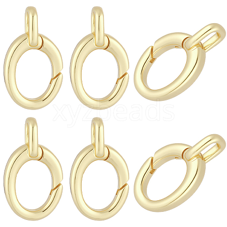 8Pcs Brass Spring Gate Rings KK-BBC0028-43G-1