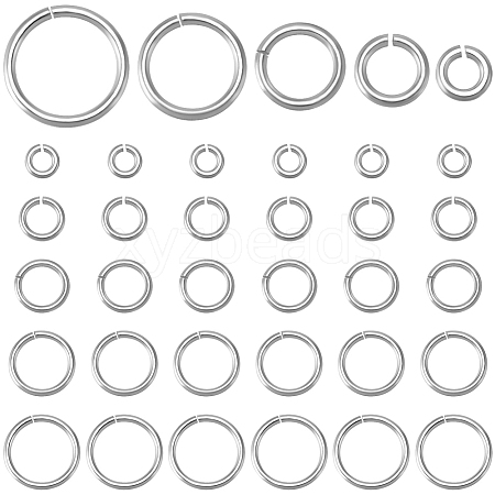50Pcs 5 Styles 925 Sterling Silver Open Jump Rings STER-BBC0006-19-1