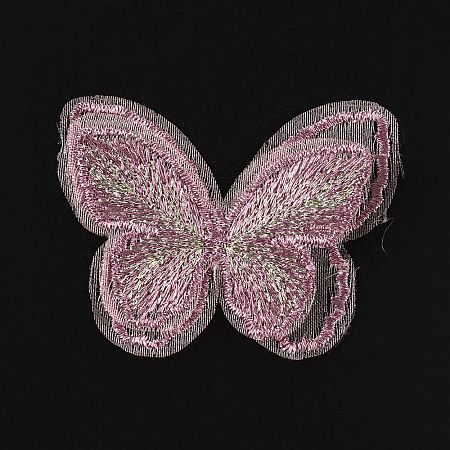 3D Double Layer Butterfly Metallic Yarn Lace Embroidery Ornament Accessories DIY-TAC0025-04A-1