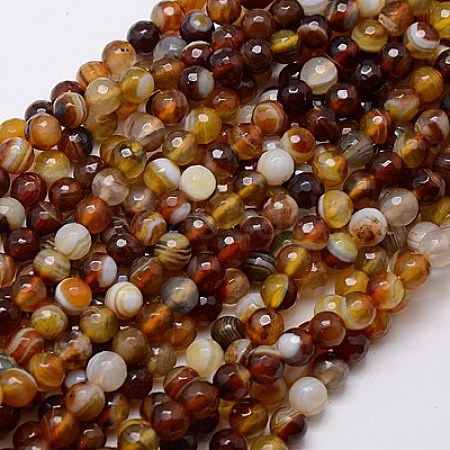 Natural Striped Agate/Banded Agate Beads Strands X-G-G581-6mm-06-1