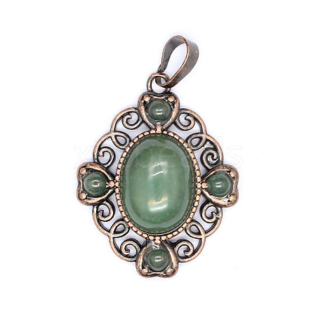 Retro Hollow Natural Aventurine Pendants PW-WG7B8C5-16-1