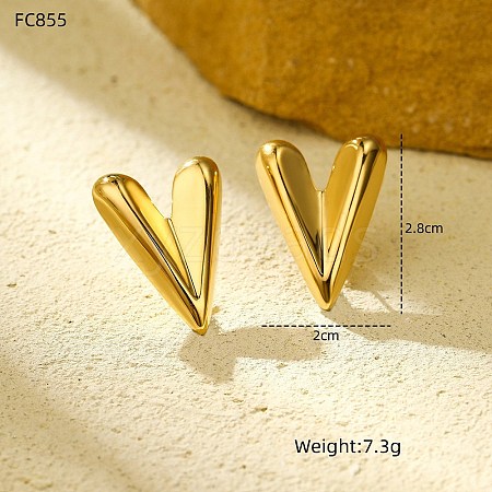 304 Stainless Steel Stud Earrings EJEW-S230-03G-1