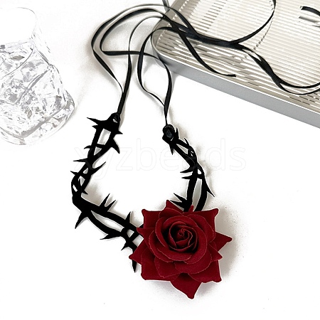 Halloween Cloth Pendant Necklaces PW-WGD6A7F-01-1