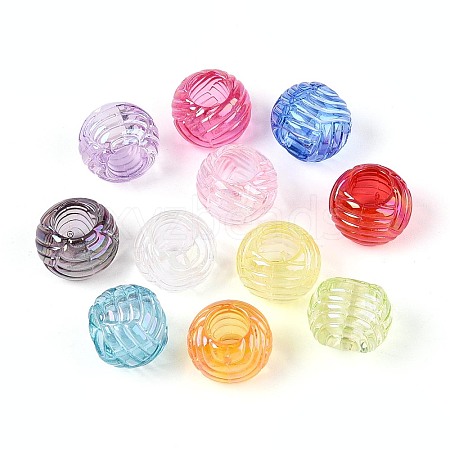 UV Plating Transparent Acrylic European Beads TACR-T029-04M-1