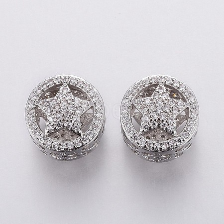 Brass Micro Pave Cubic Zirconia European Beads OPDL-P001-19-1