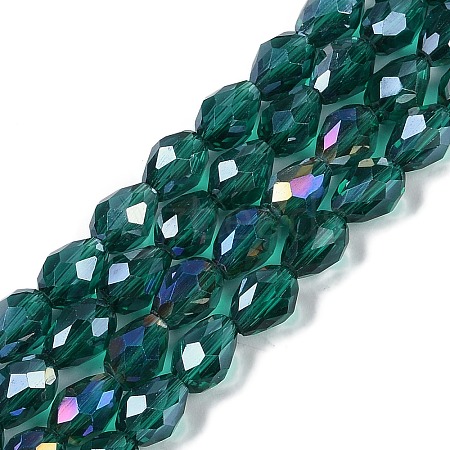 Transparent Electroplate Glass Beads Strands LS-EGLA-N013-T8mm-B24-1