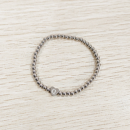 304 Stainless Steel Beads Stretch Bracelets for Women FS-WGC4F34-17-1