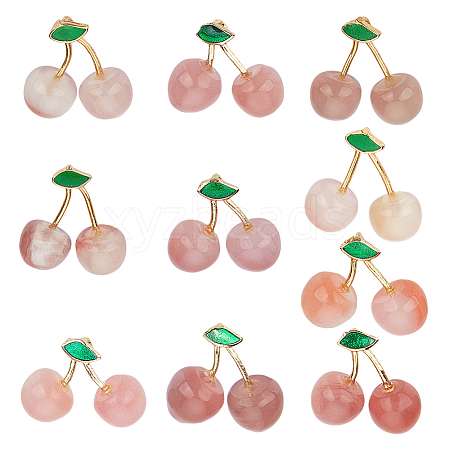 10Pcs Natural Agate Fruit Pendants G-OC0005-93-1