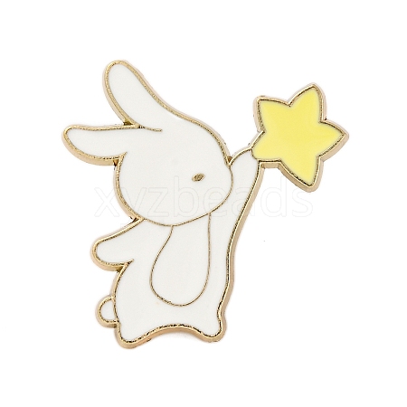 Animals Holding Star Enamel Pins JEWB-S032-02G-B-1